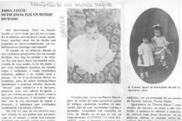 Emma Jauch: mi infancia fue un mundo dividido.