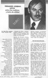 Fernando Josseau, lucha entre cine mediocre y teatro de calidad