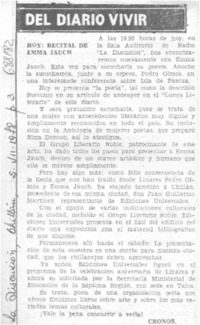 Hoy: recital de Emma Jauch