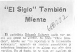 El Siglo" también miente