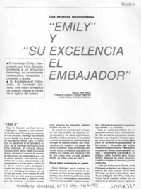 Emily" y "Su excelencia, el embajador"