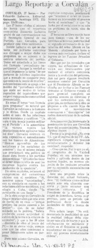 Largo reportaje a Corvalán