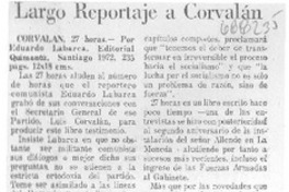 Largo reportaje a Corvalán