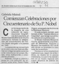 Comienzan celebraciones por cincuentenario de su P. Nobel.