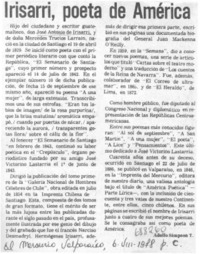 Irisarri, poeta de América