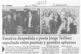 Emotiva despedida a poeta Jorge Teillier: sepultado entre poemas y grandes aplausos.