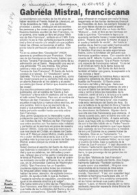 Gabriela Mistral, franciscana