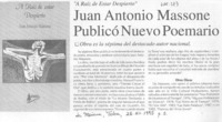 Juan Antonio Massone publicó nuevo poemario.