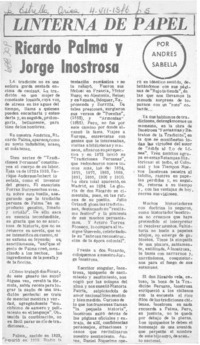 Ricardo Palma y Jorge Inostrosa