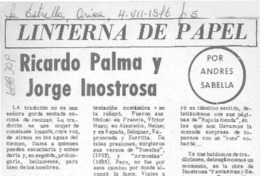 Ricardo Palma y Jorge Inostrosa