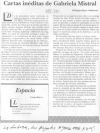 Cartas inéditas de Gabriela Mistral