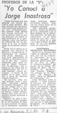 Yo conocí a Jorge Inostrosa".