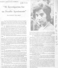 Mi investigación fue un desafío apasionante : [Entrevista]