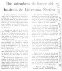 Dos miembros de honor del Instituto de Literatura Nortina