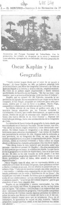 Oscar Kaplán y la geografía.