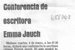 Conferencia de escritora Emma Jauch.