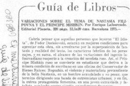Variaciones sobre el tema de Nastasia Filipovna y el príncipe Mishkin.