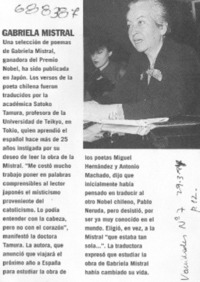 Gabriela Mistral.