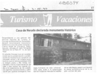 Casa de Neruda declarada monumento histórico.