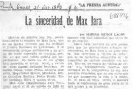 La Sinceridad de Max Jara