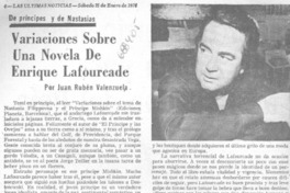 Variaciones sobre una novela de Enrique Lafourcade