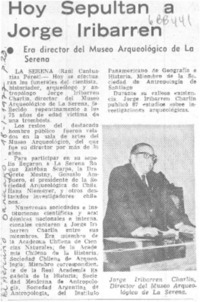 Hoy sepultan a Jorge Iribarren