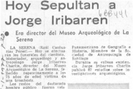 Hoy sepultan a Jorge Iribarren