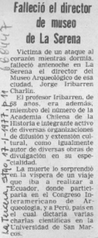 Falleció el director de museo de La Serena.