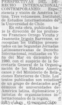 Perspectivas del derecho internacional contemporáneo.