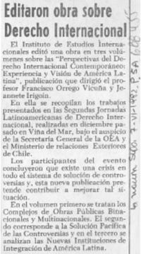 Editaron obra sobre derecho internacional.