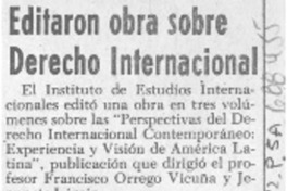 Editaron obra sobre derecho internacional.