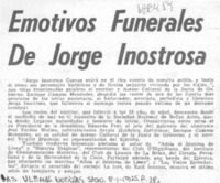 Emotivos funerales de Jorge Inostrosa.