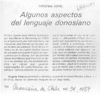 Algunos aspectos del lenguaje donosiano