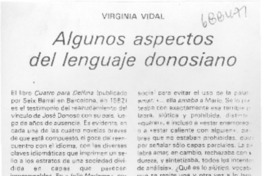 Algunos aspectos del lenguaje donosiano