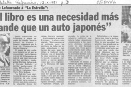El libro es una necesidad más grande que un auto japonés".