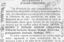 Diversiones y juegos chilenos.