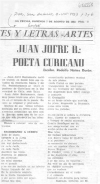 Juan Jofré B.: poeta curicano