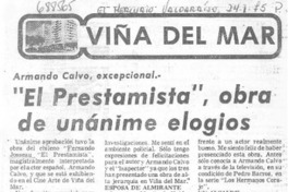"El Prestamista", obra de unánime elogios