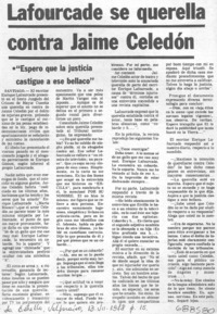 Lafourcade se querella contra Jaime Celedón.