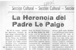 La herencia del Padre Le Paigne.