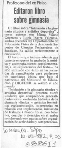 Editaron libro sobre gimnasia.