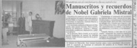 Manuscritos y recuerdos de Nobel Gabriela Mistral.