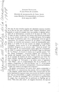 Discurso de incorporación de Emma Jauch como miembro correspondiente en Linares