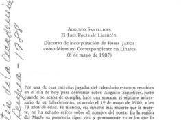 Discurso de incorporación de Emma Jauch como miembro correspondiente en Linares