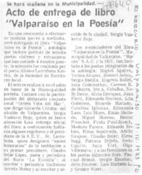 Acto de entrega de libro "Valparaíso en la poesía".