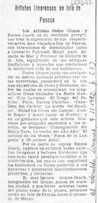 Artistas linarenses en Isla de Pascua.