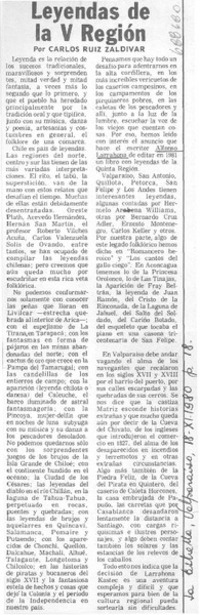 Leyendas de la V. región