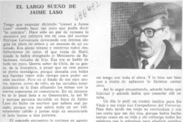 El largo sueño de Jaime Laso
