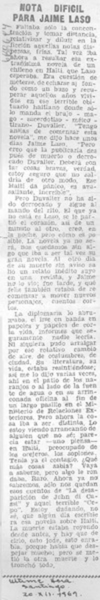 Nota difícil para Jaime Laso.