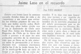 Jaime Laso en el recuerdo